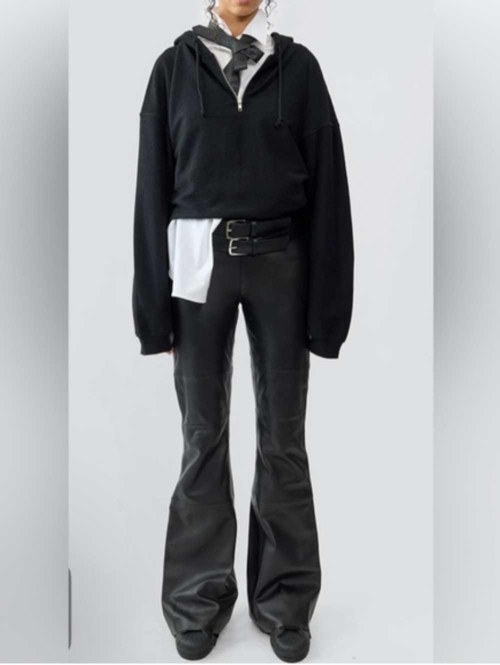Deadwood Kick Leather Pant in Black
